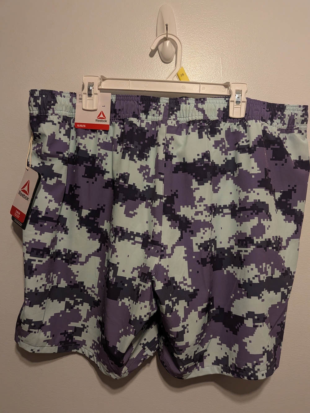 Reebok Men’s Purple & Light Mint Digital Camo Athletic Shorts